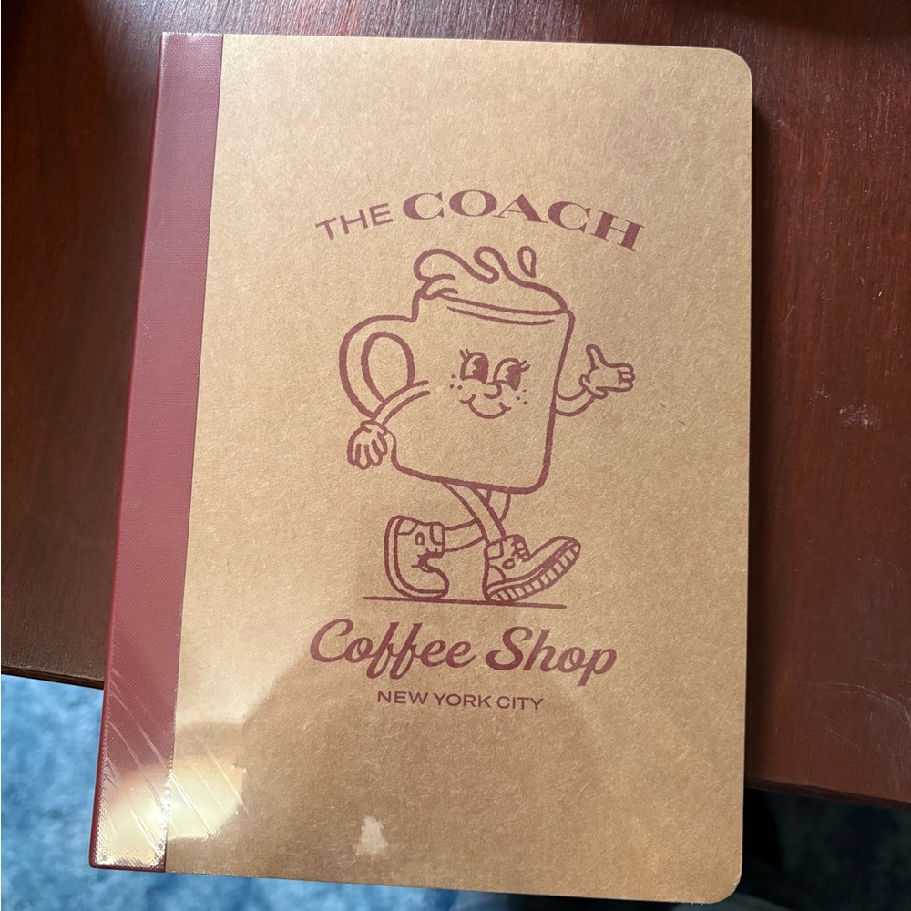 Coach Notebook in Brown with Burgundy Spine